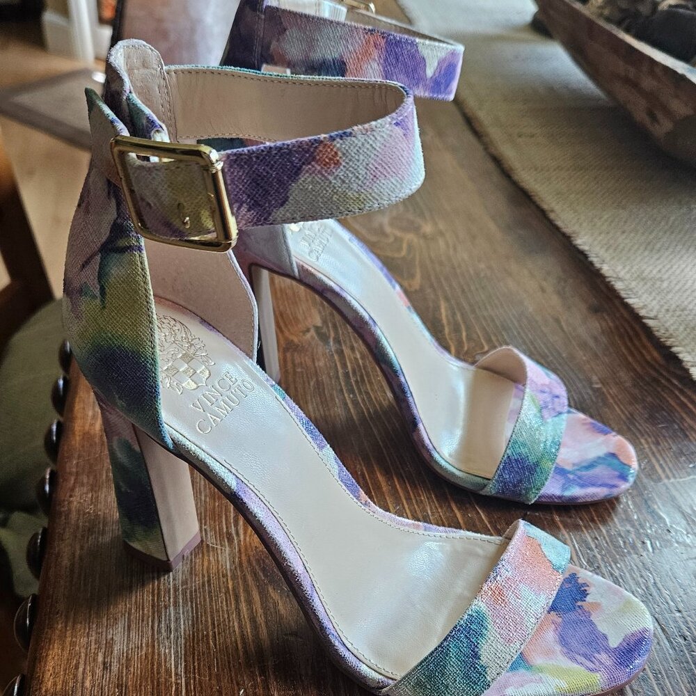 Vince Camuto Pastel Watercolor Leather Sandals